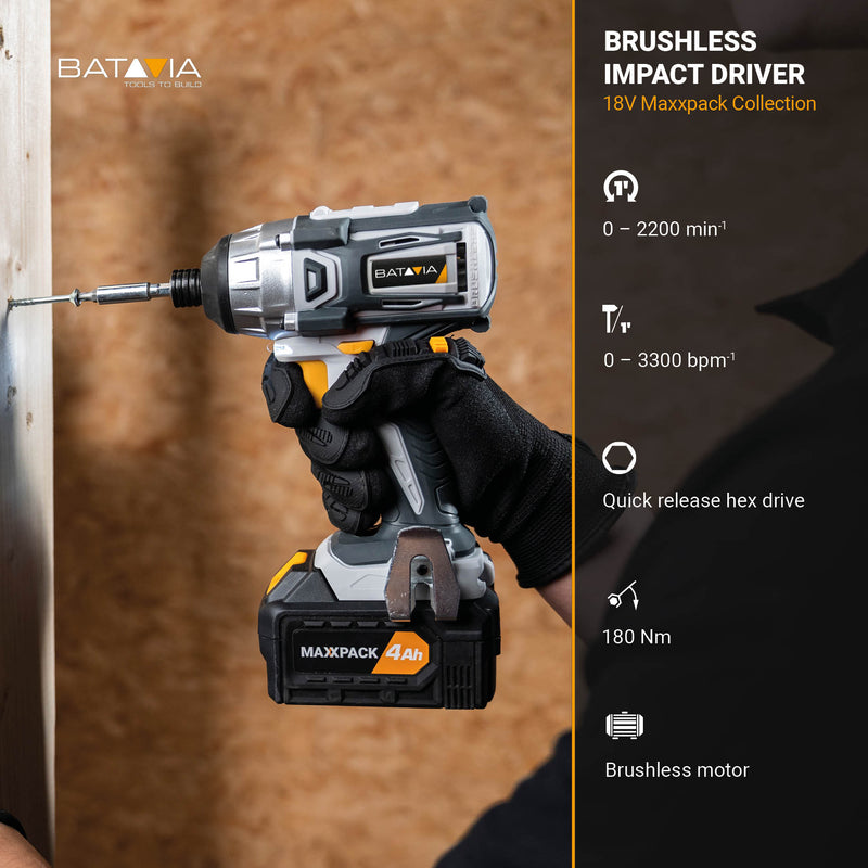 Load image into Gallery viewer, Cordless Impact Driver Brushless 18V 180Nm
