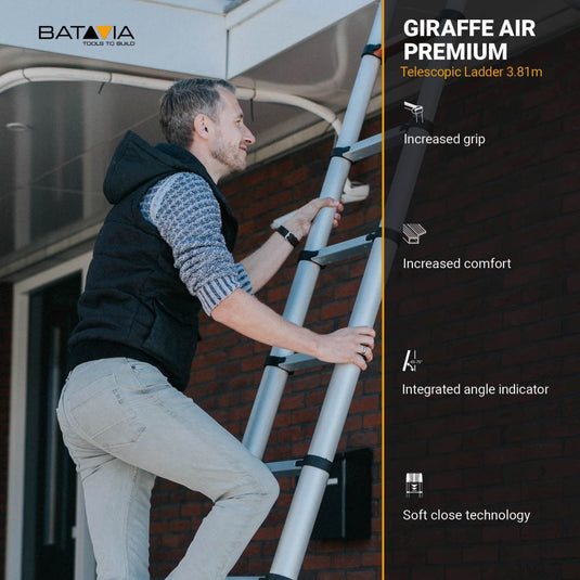 Giraffe Air® Teleskopleiter 3,81m (12 Sprossen) | Mit AntiSlip