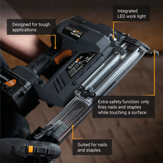 Cordless Tacker/Staple/Nail Gun 18V