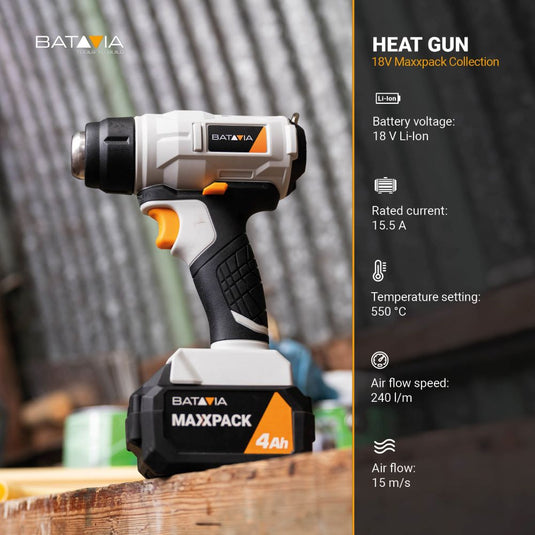 Cordless Heat Gun 18V 550 °C