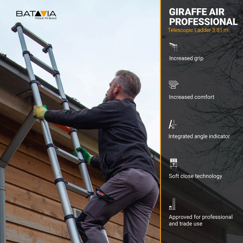 Load image into Gallery viewer, Giraffe® Pro Telescopic Ladder 3.8m 12 steps
