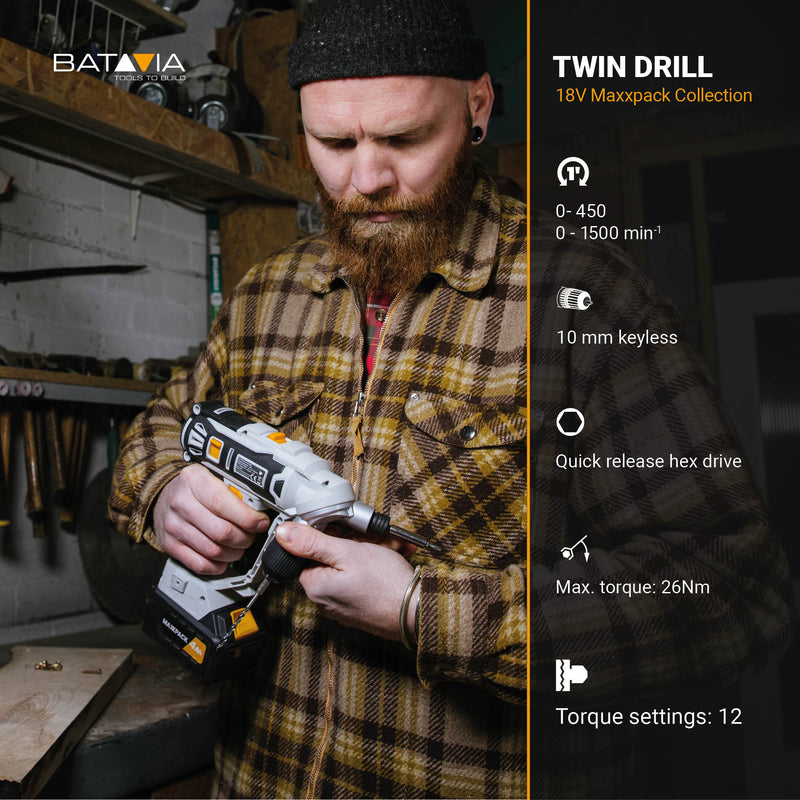 Load image into Gallery viewer, Twin Drill® Cordless Drill &amp; Screwdriver 18V
