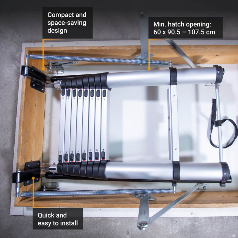 Load image into Gallery viewer, Telescopic Loft Ladder GIRAFFE | 2.3 - 2.65M
