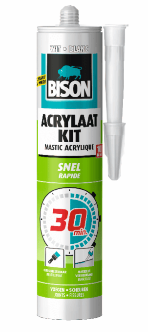 Bison Akrylfugemasse Hurtig 30 minutter Hvid Tube 300 ml